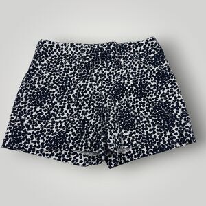 Loft Women's 4 Blue & White Ann Taylor Chino Shorts Stretch Mid Rise Flat Front